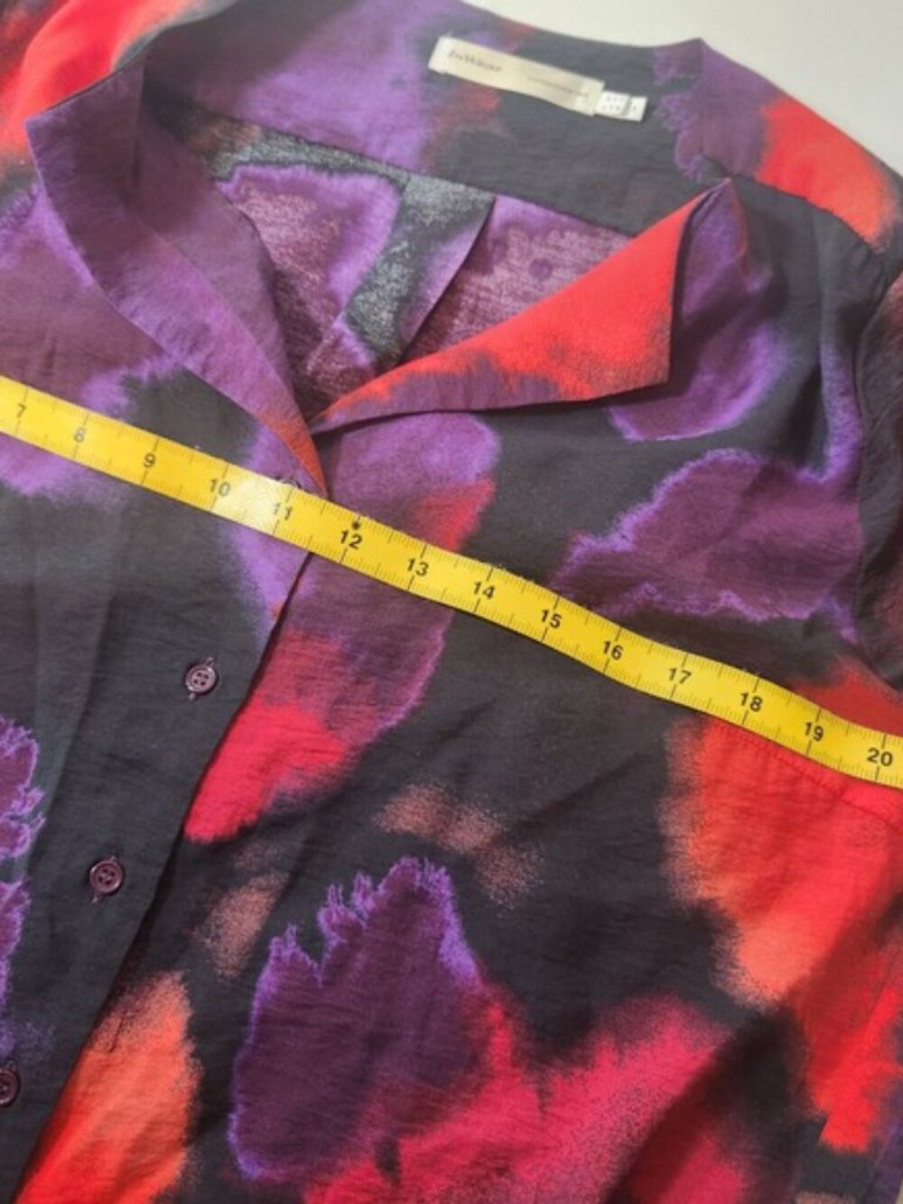 InWear FaberIW Shirt Abstract Watercolor Print Blouse Purple Red Size 10 - Picture 5 of 5